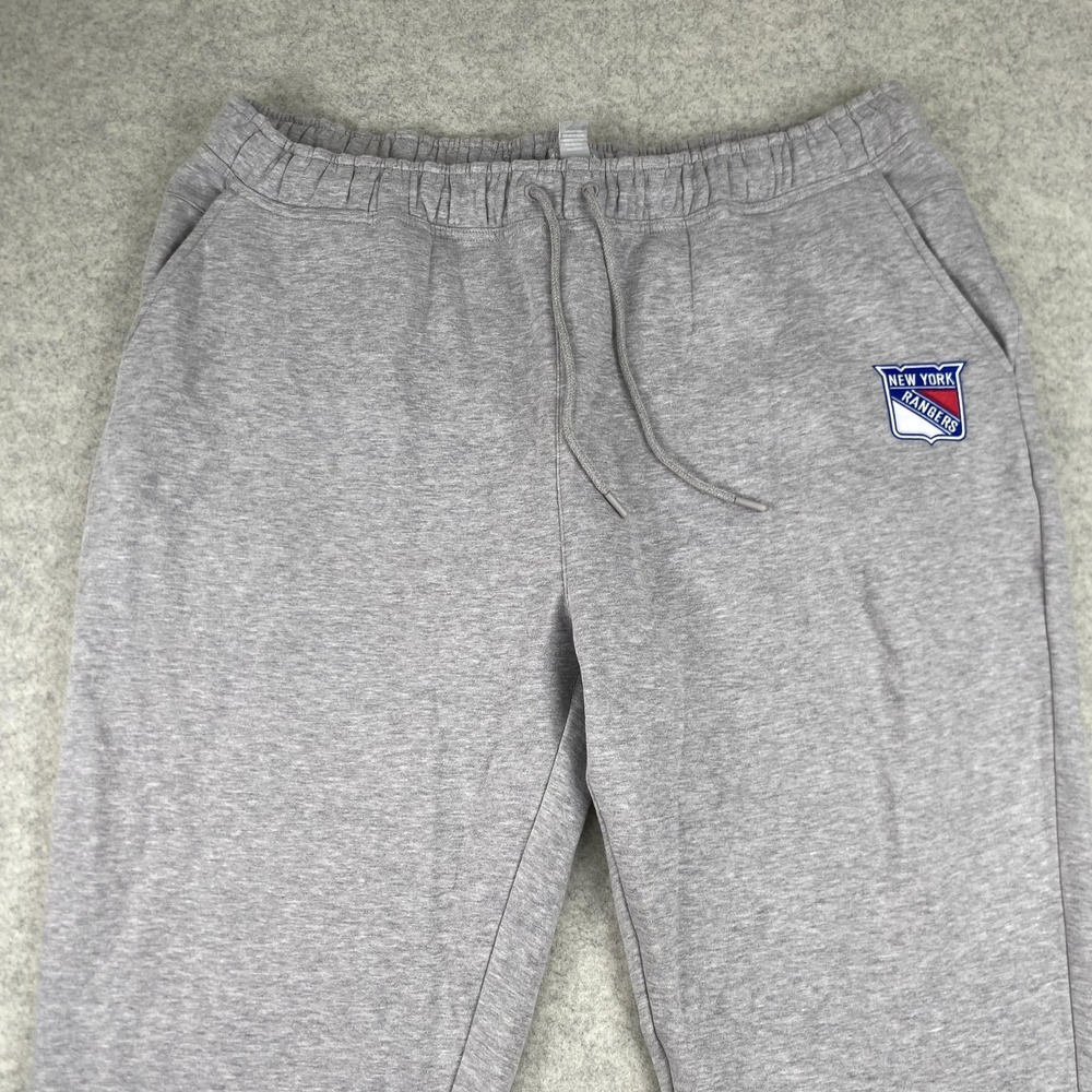 New York Rangers Pants Mens 3XL 40x30 Gray NHL Hockey Antigua Fleece Sweatpants